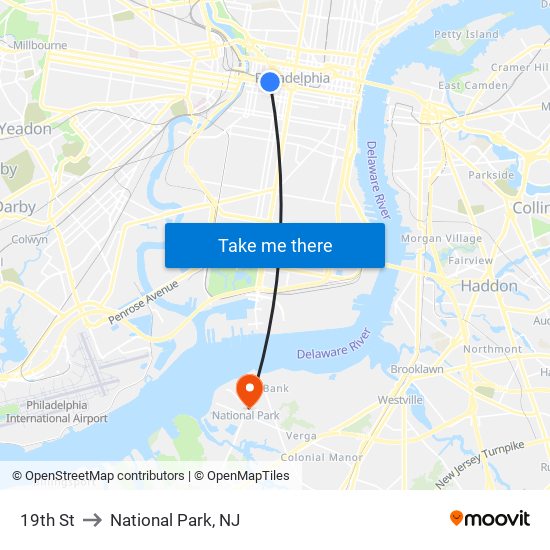 19th St to National Park, NJ map