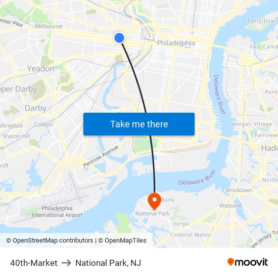 40th-Market to National Park, NJ map