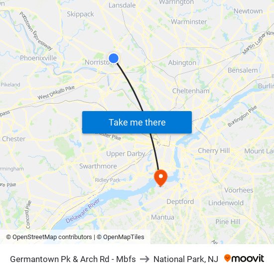 Germantown Pk & Arch Rd - Mbfs to National Park, NJ map