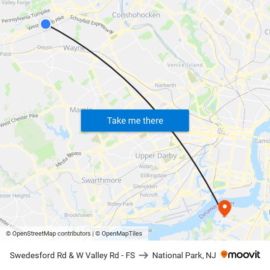 Swedesford Rd & W Valley Rd - FS to National Park, NJ map