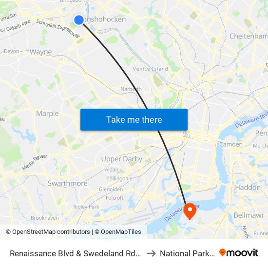 Renaissance Blvd & Swedeland Rd - Mbfs to National Park, NJ map