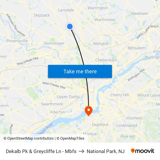 Dekalb Pk & Greycliffe Ln - Mbfs to National Park, NJ map
