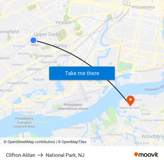 Clifton-Aldan to National Park, NJ map