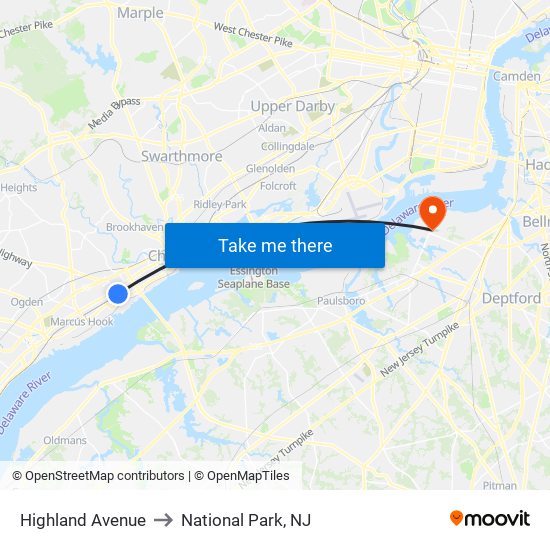 Highland Avenue to National Park, NJ map