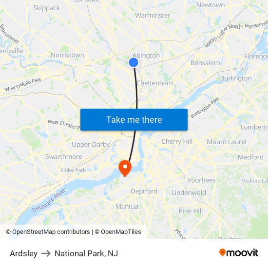 Ardsley to National Park, NJ map