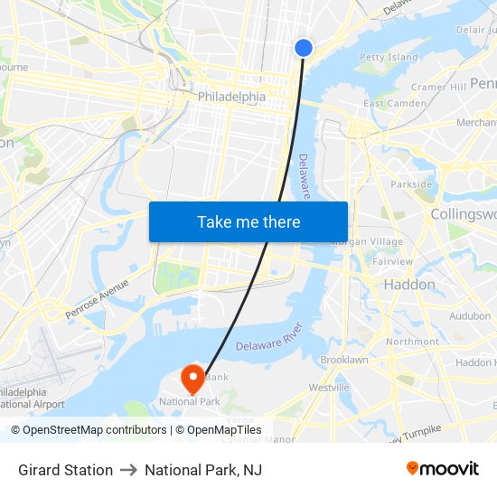 Girard Station to National Park, NJ map