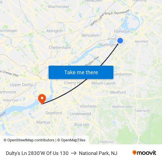 Dulty's Ln 2830'W Of Us 130 to National Park, NJ map