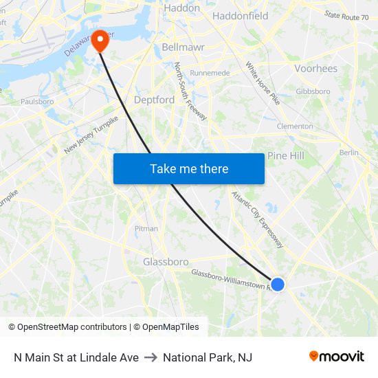 N Main St at Lindale Ave to National Park, NJ map