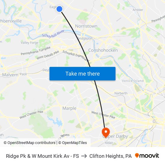 Ridge Pk & W Mount Kirk Av - FS to Clifton Heights, PA map