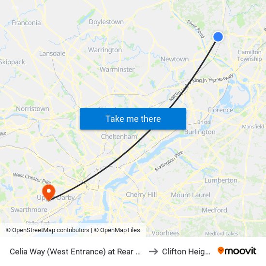 Celia Way (West Entrance) at Rear Of Building - H to Clifton Heights, PA map