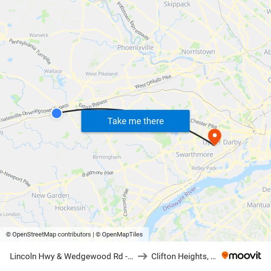 Lincoln Hwy & Wedgewood Rd - FS to Clifton Heights, PA map