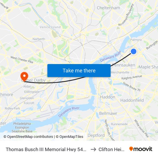 Thomas Busch III Memorial Hwy 540'N Of National H# to Clifton Heights, PA map