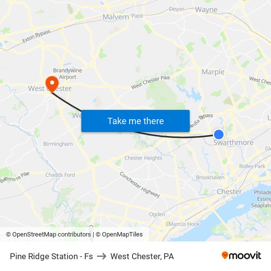 Pine Ridge Station - Fs to West Chester, PA map