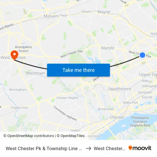 West Chester Pk & Township Line Rd - Fs to West Chester, PA map