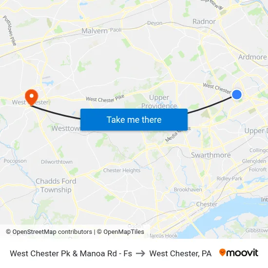 West Chester Pk & Manoa Rd - Fs to West Chester, PA map