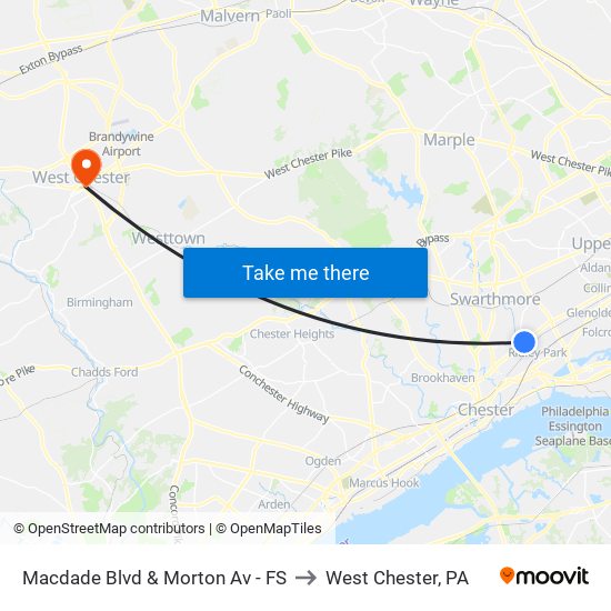 Macdade Blvd & Morton Av - FS to West Chester, PA map