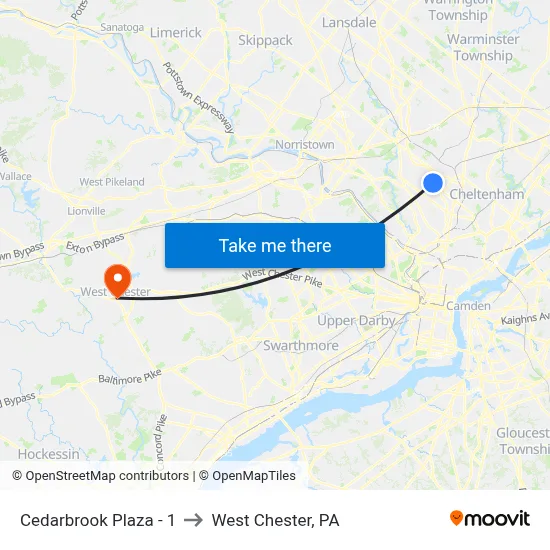 Cedarbrook Plaza - 1 to West Chester, PA map