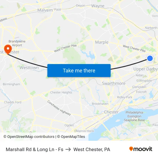 Marshall Rd & Long Ln - Fs to West Chester, PA map
