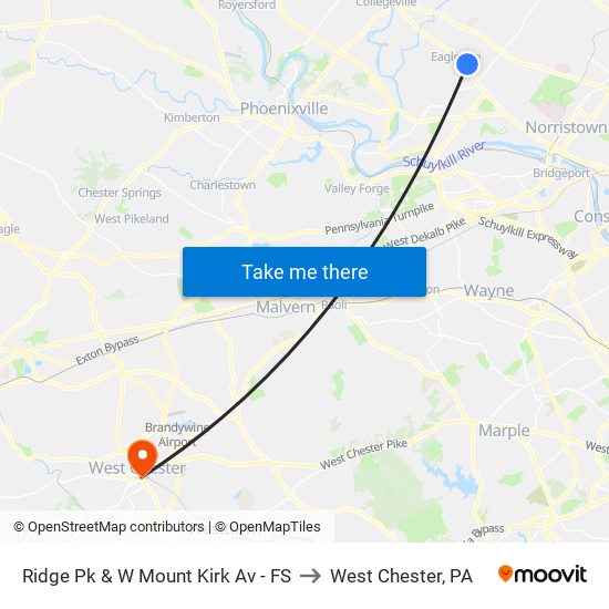 Ridge Pk & W Mount Kirk Av - FS to West Chester, PA map