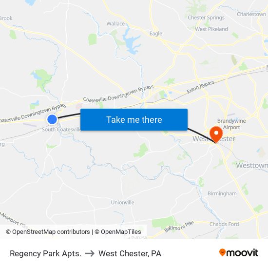 Regency Park Apts. to West Chester, PA map