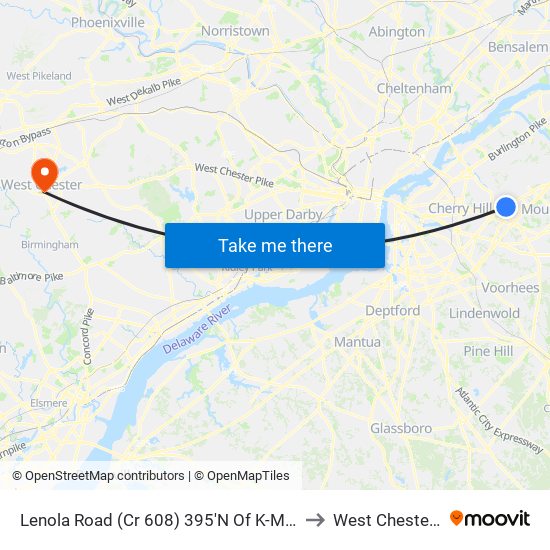 Lenola Road (Cr 608) 395'N Of K-Mart Drive to West Chester, PA map