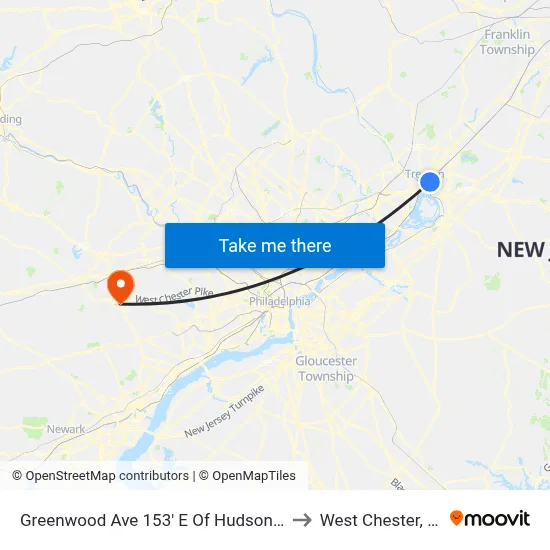 Greenwood Ave 153' E Of Hudson St. to West Chester, PA map