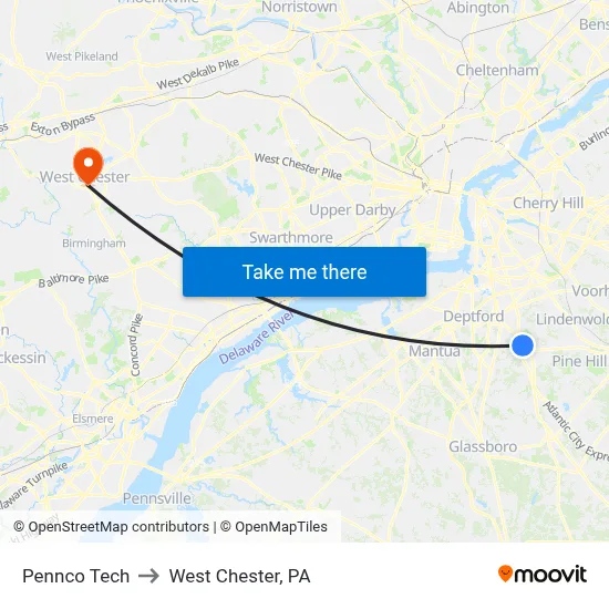 Pennco Tech to West Chester, PA map