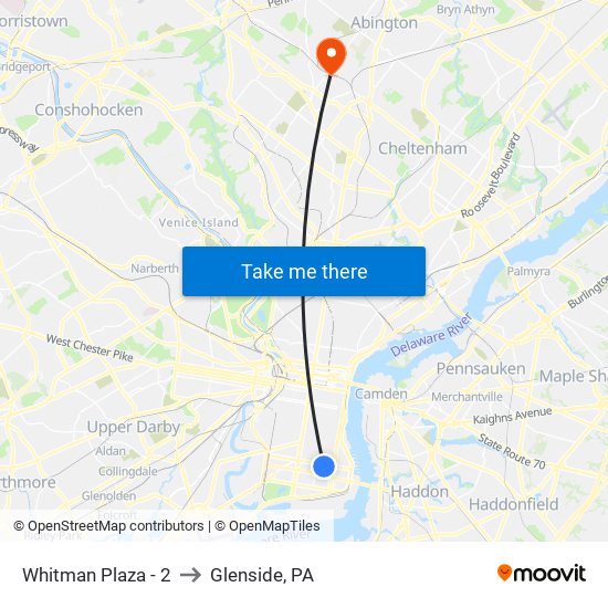 Whitman Plaza - 2 to Glenside, PA map
