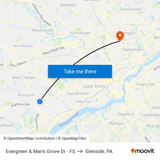 Evergreen & Maris Grove Dr - FS to Glenside, PA map