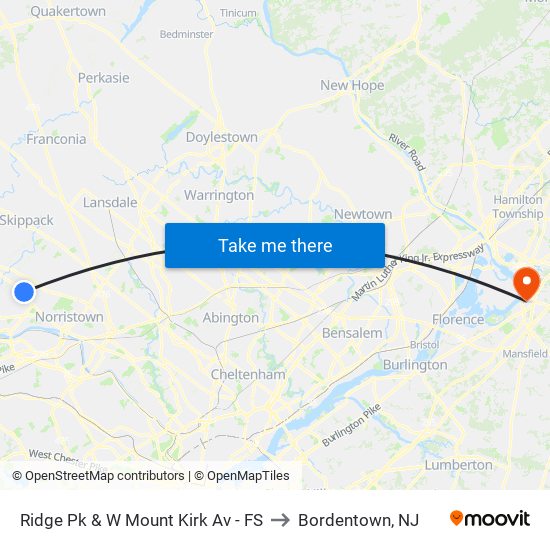 Ridge Pk & W Mount Kirk Av - FS to Bordentown, NJ map