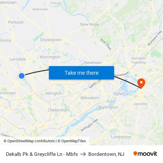 Dekalb Pk & Greycliffe Ln - Mbfs to Bordentown, NJ map