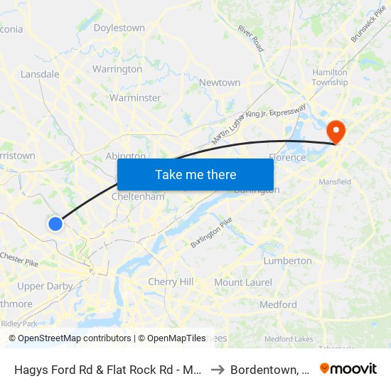 Hagys Ford Rd & Flat Rock Rd - Mbfs to Bordentown, NJ map