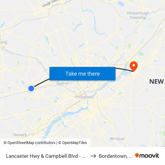 Lancaster Hwy & Campbell Blvd - Mbfs to Bordentown, NJ map