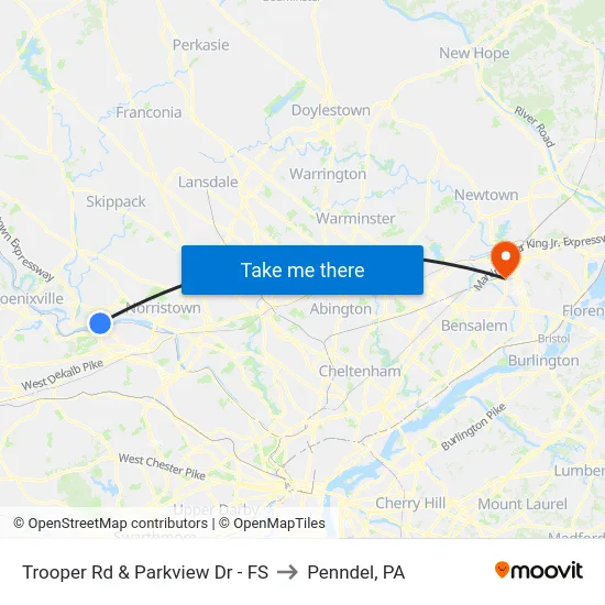 Trooper Rd & Parkview Dr - FS to Penndel, PA map