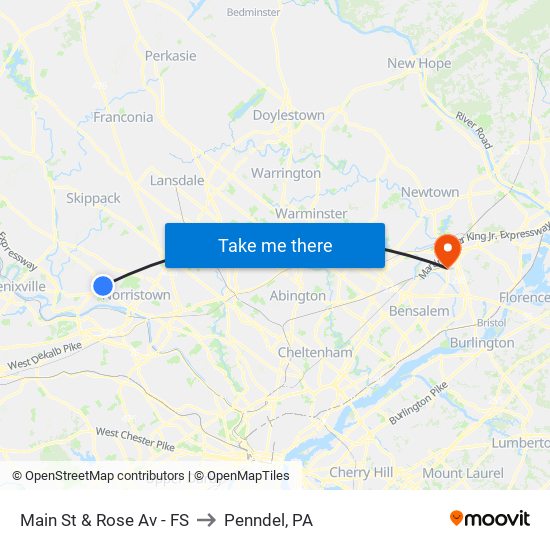 Main St & Rose Av - FS to Penndel, PA map