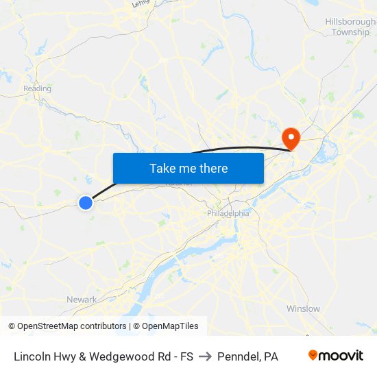 Lincoln Hwy & Wedgewood Rd - FS to Penndel, PA map