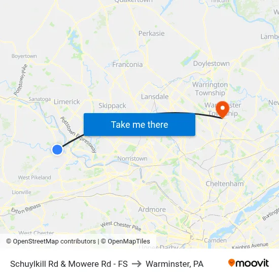 Schuylkill Rd & Mowere Rd - FS to Warminster, PA map