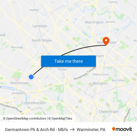 Germantown Pk & Arch Rd - Mbfs to Warminster, PA map