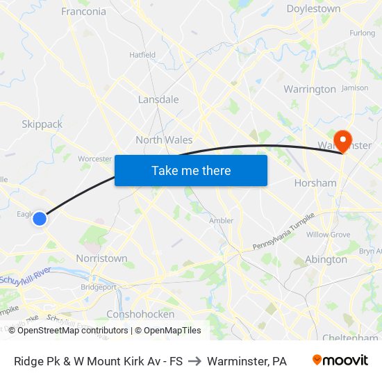 Ridge Pk & W Mount Kirk Av - FS to Warminster, PA map