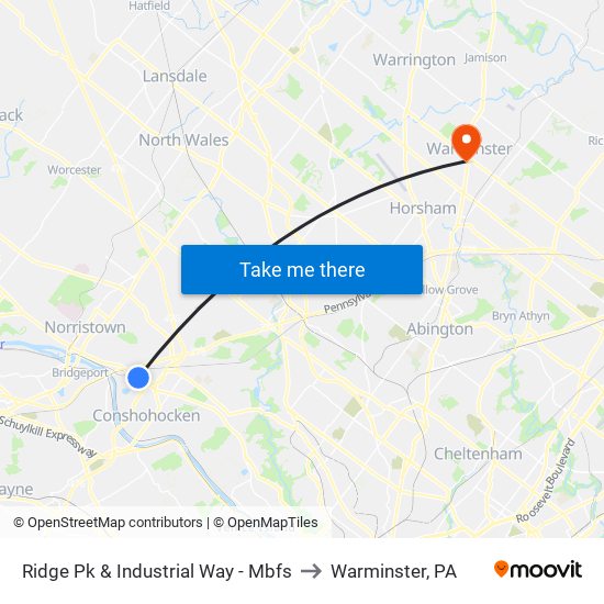 Ridge Pk & Industrial Way - Mbfs to Warminster, PA map