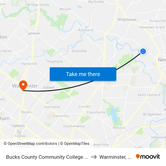 Bucks County Community College - 2 to Warminster, PA map