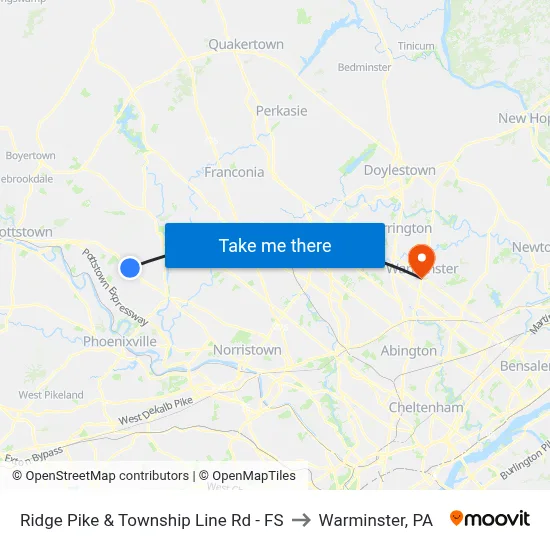 Ridge Pike & Township Line Rd - FS to Warminster, PA map