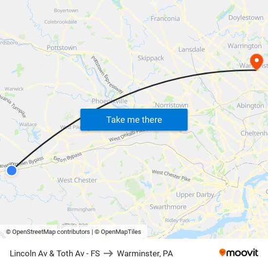 Lincoln Av & Toth Av - FS to Warminster, PA map