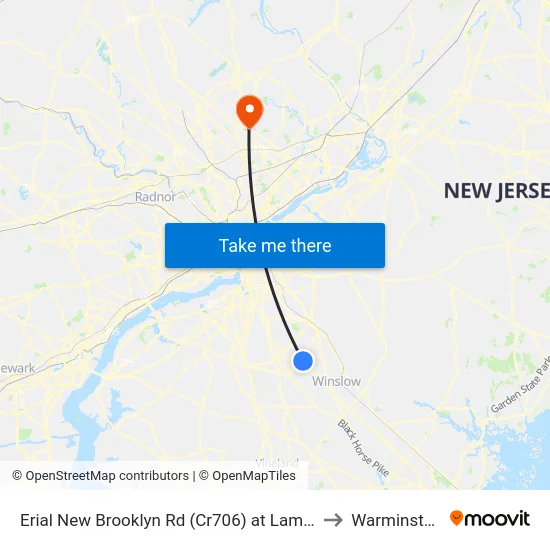 Erial New Brooklyn Rd (Cr706) at Lampart Avenue to Warminster, PA map