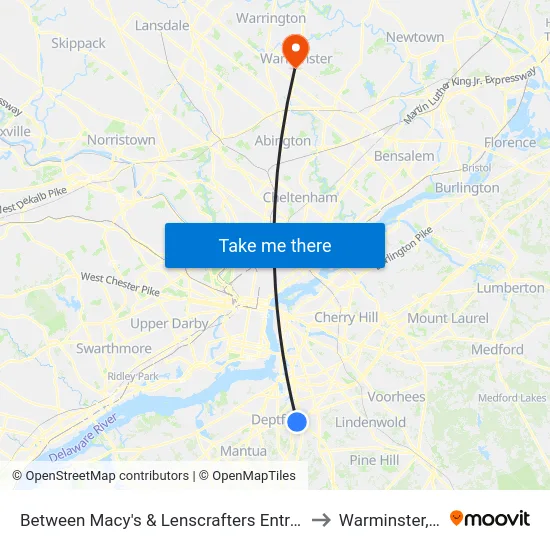Between Macy's & Lenscrafters Entrances to Warminster, PA map