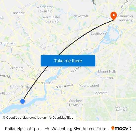 Philadelphia Airport Limo to Wallenberg Blvd Across From Terminal map