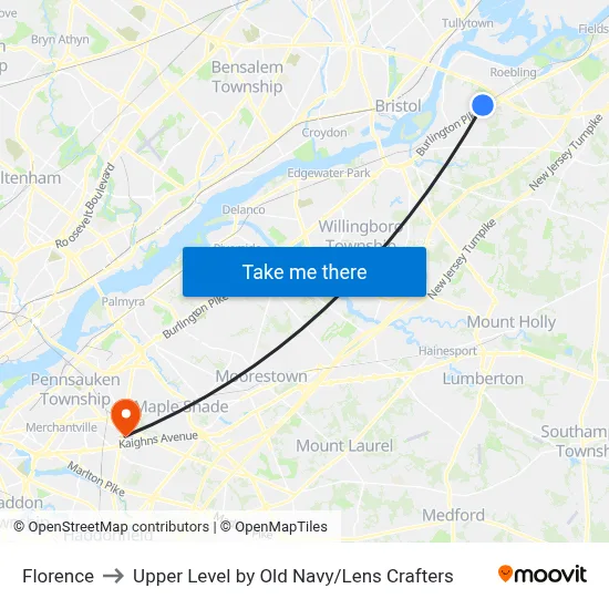 Florence to Upper Level by Old Navy / Lens Crafters map