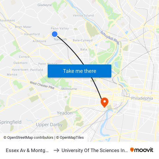 Essex Av & Montgomery - Fs to University Of The Sciences In Philadelphia map