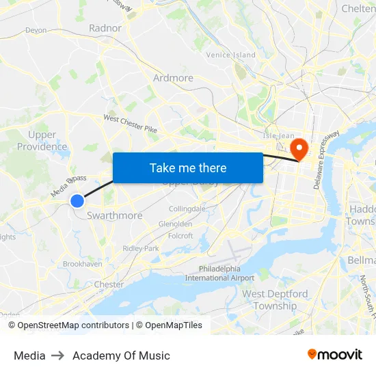 Media to Academy Of Music map