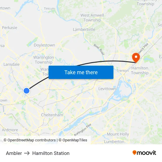 Ambler to Hamilton Station map